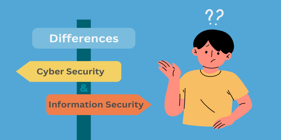 What is the difference between cyber security and information security?