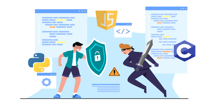 How do you implement security in Javascript python and C programming